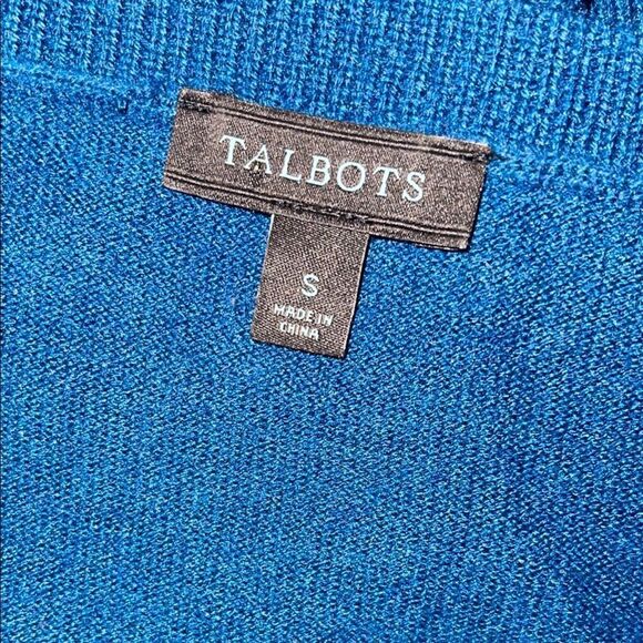 Talbots Vibrant Blue Knit Top 30% Lambswool Small - Picture 4 of 5